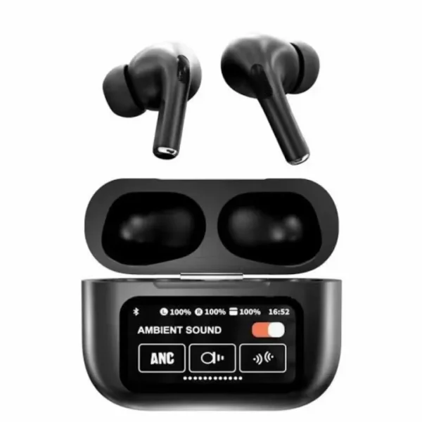 Black A9 Pro ANC AirPods with Screen | Bluetooth 5.4